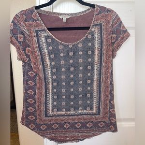 Lucky Brand Bohemian Tunic Short Sleeve Top Women’s Size Medium